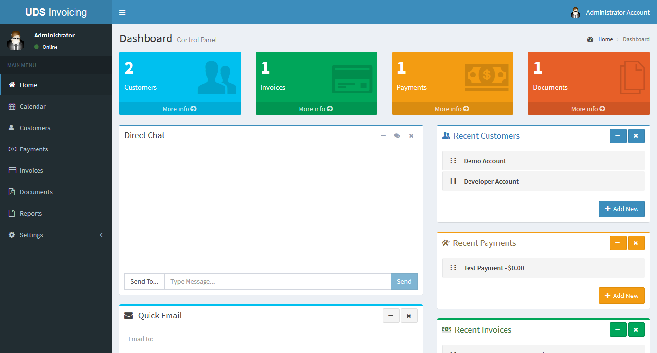 UDS Invoicing Dashboard